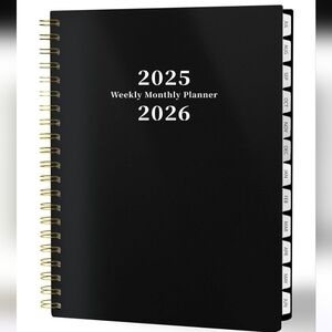 Black 2025-2026 Weekly Monthly Planner